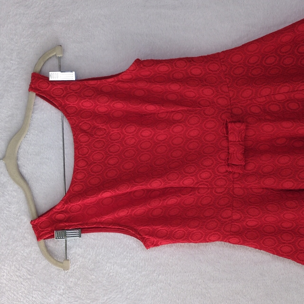 Anni Coco Junior's Vibrant Red Coquette Sleeveless Fit‎ & Flare Dress Size M - Picture 2 of 6